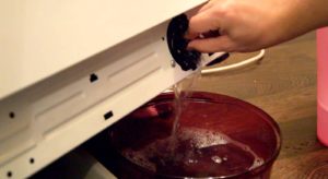 lift the body and place a container underneath