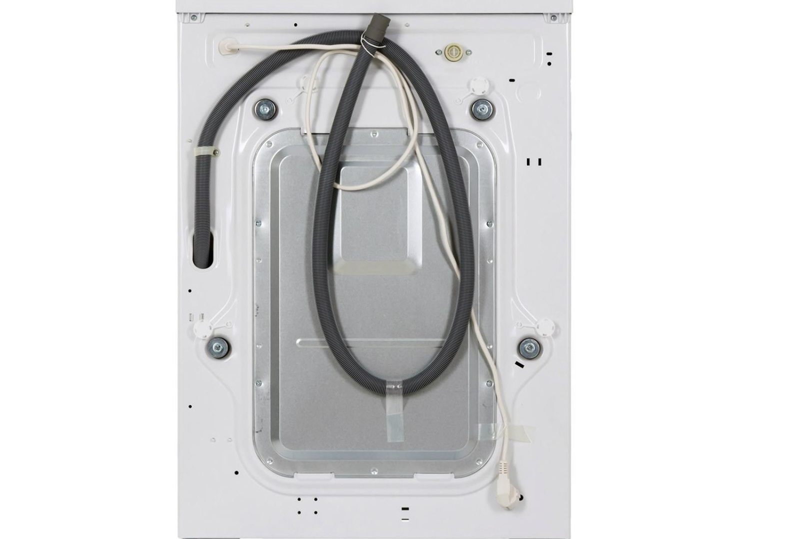 a drain and fill hose is attached to the back of the body