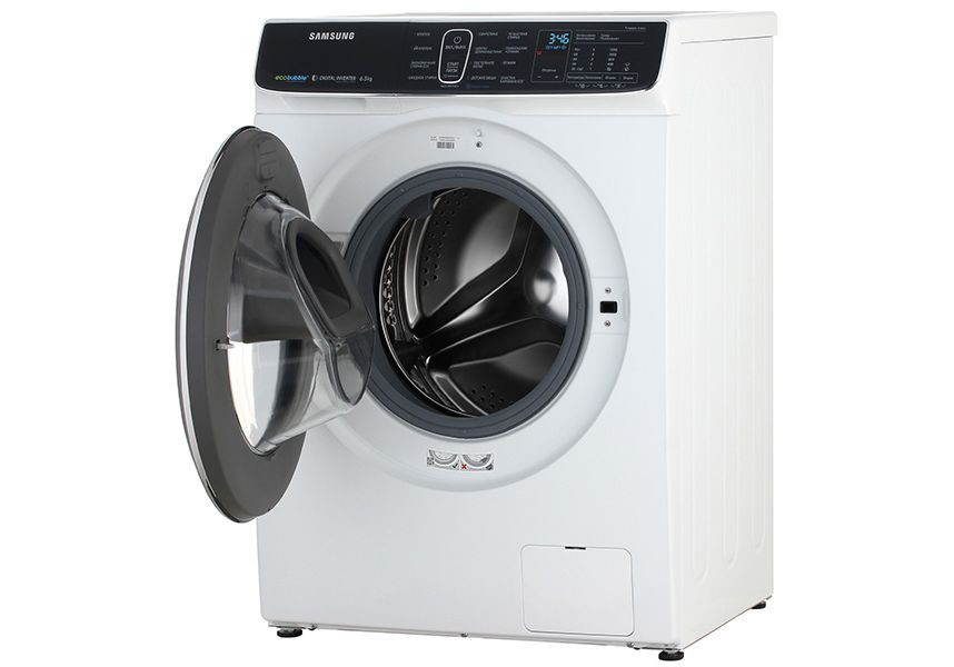 Samsung WW65K52E69W with the hatch open