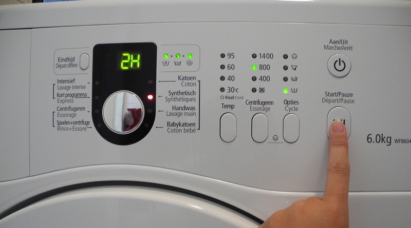 The Samsung machine starts with the Start button