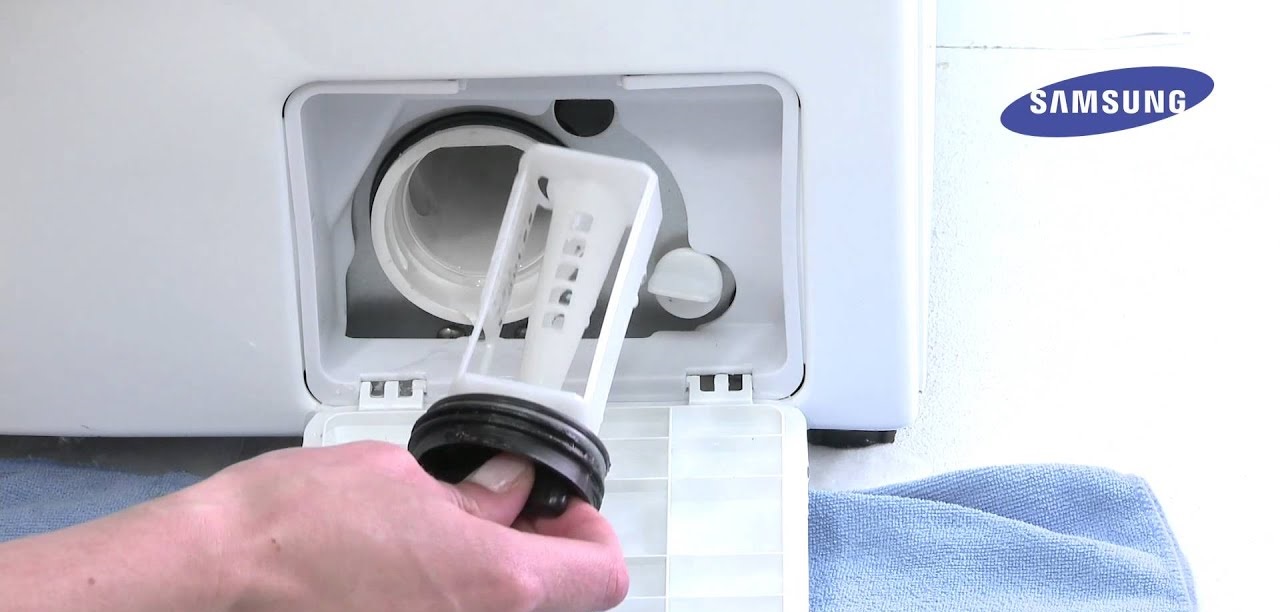 the trash filter is located at the bottom front