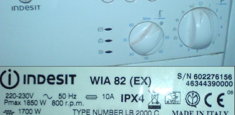 How much does an Indesit washing machine consume?