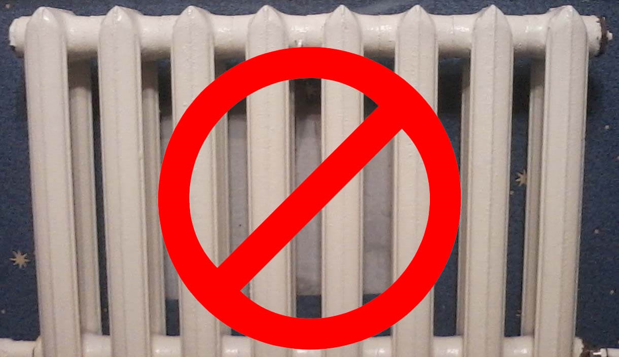 You can't dry your pillow near a radiator.