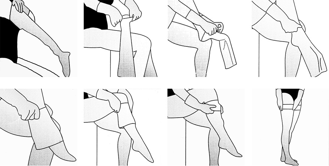 putting on compression stockings correctly