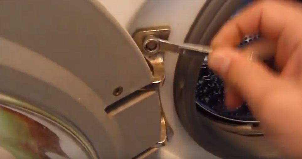 unscrew the door with an 8 key