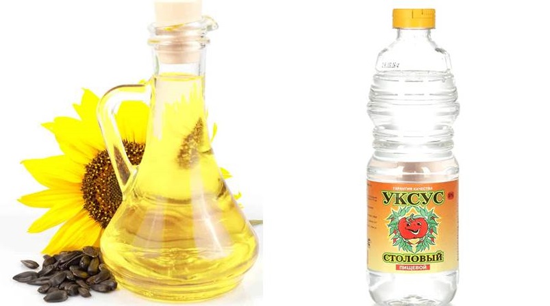a mixture of oil and vinegar