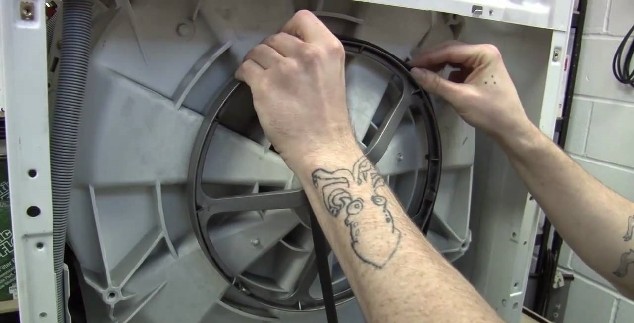 we tighten the belt and turn the pulley