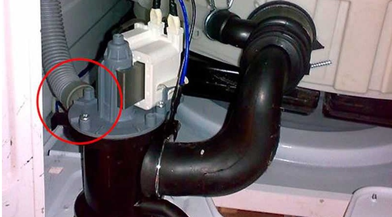 we separate the drain hose from the machine