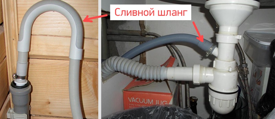 connecting the drain hose