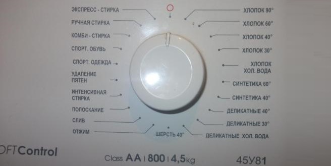 The main modes of the Atlant washing machine