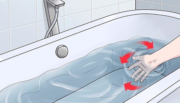 fill the bathtub with warm water