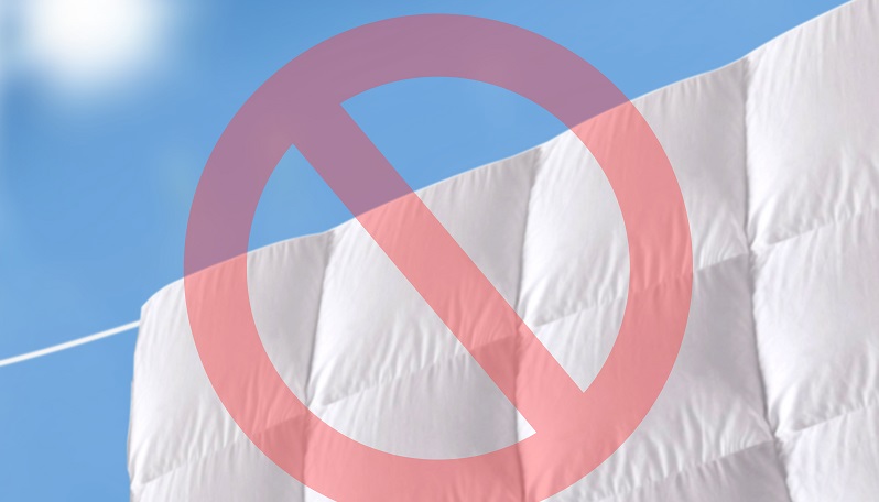 You can't dry a blanket on a line