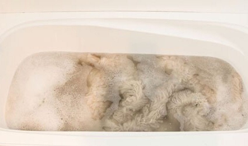 washing a wool blanket