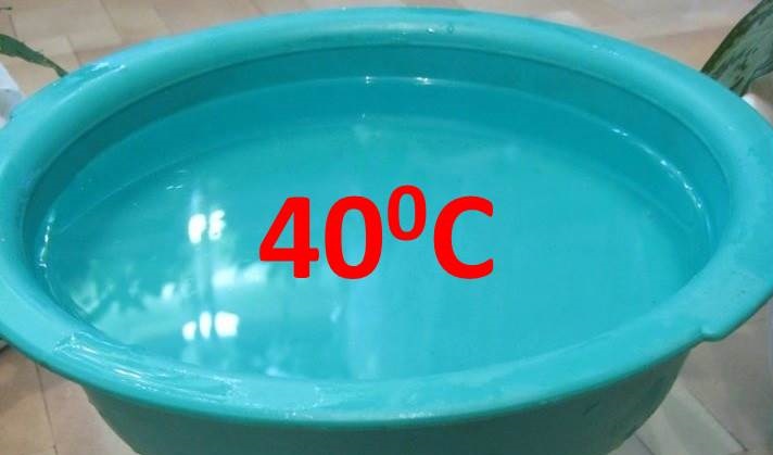 the water should be 40 degrees