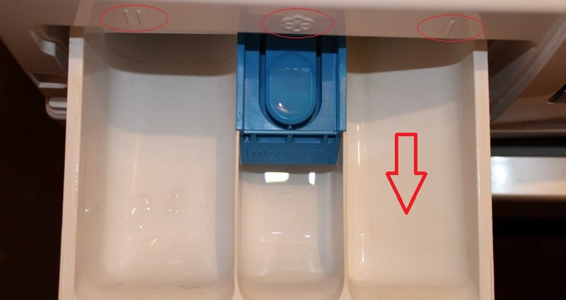 pour the powder into the appropriate compartment