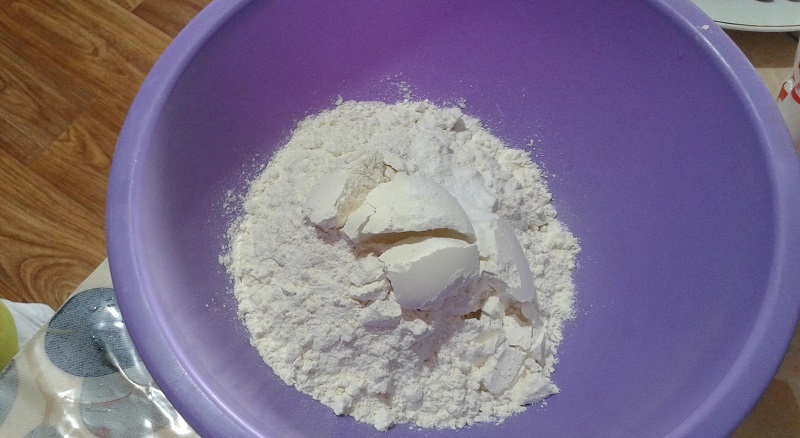 pour flour into a bowl