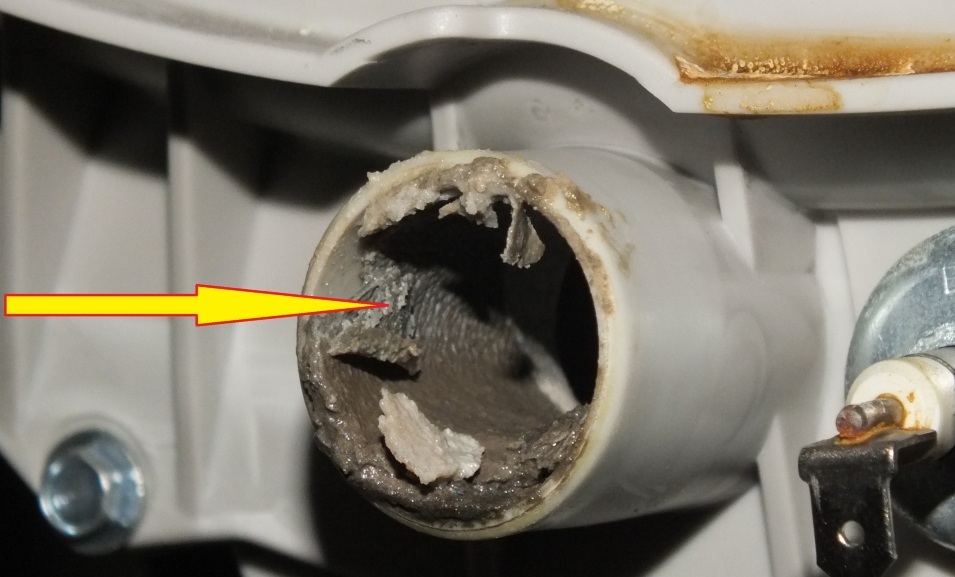 the machine's pipes are clogged with debris