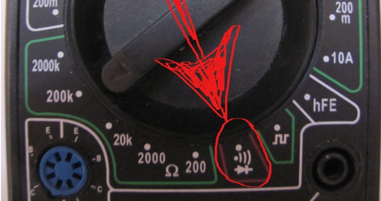 we switch the multimeter to Buzzer mode