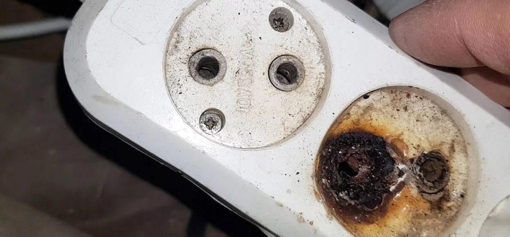 the extension cord may catch fire