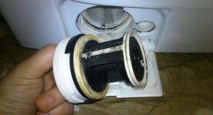 The filter on the Candy washing machine is clogged