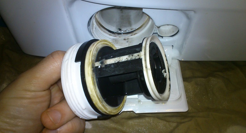 The filter on the Candy washing machine is clogged