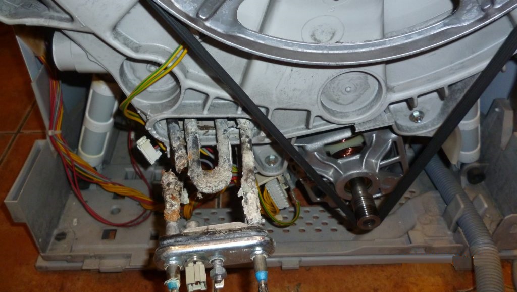 The heating element burned out and collapsed.