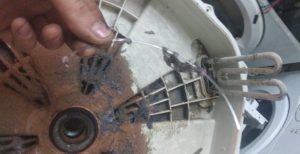 There's a bra wire stuck in the tank