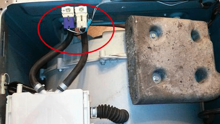 inlet valve under the top cover