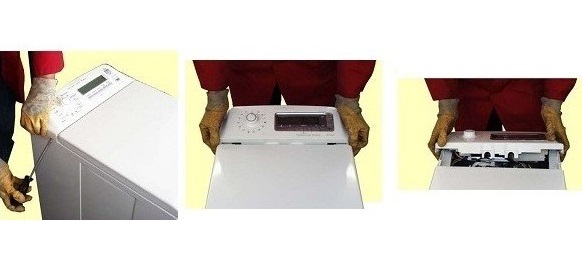 dismantling the top panel of the vertical