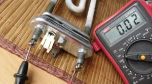 We check the heating element with a tester