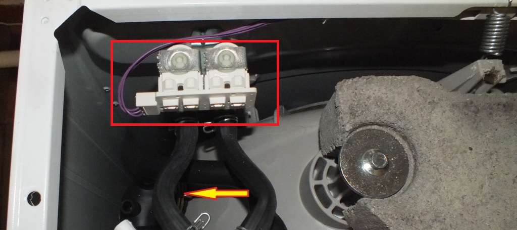 we find the inlet valve