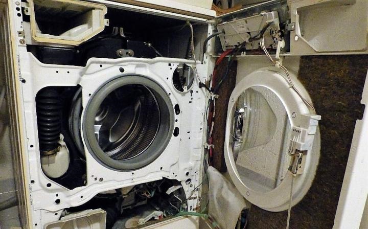 open front wall of Miele