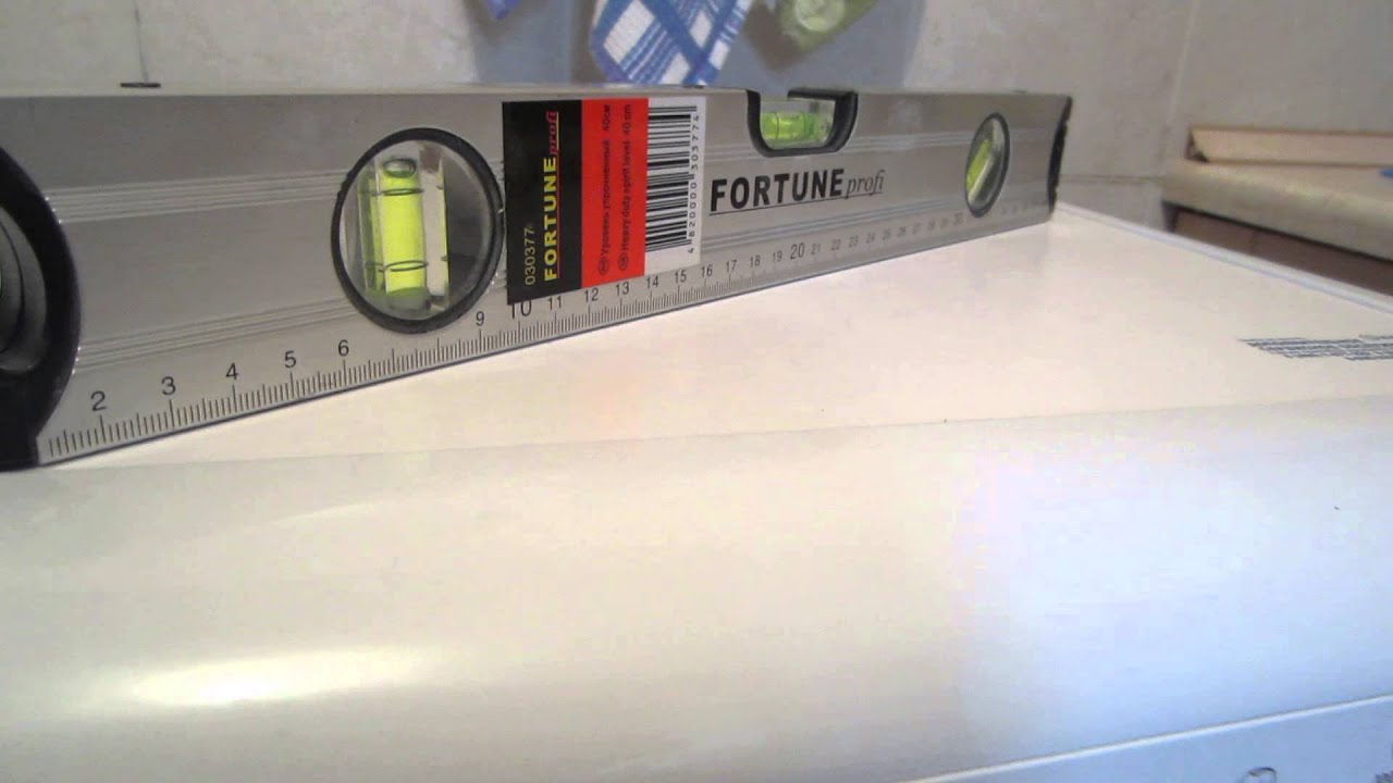 installing the machine according to the level