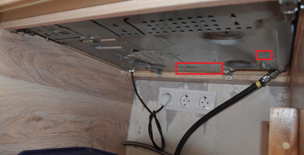 corrosion appears on the bottom of the cooktop