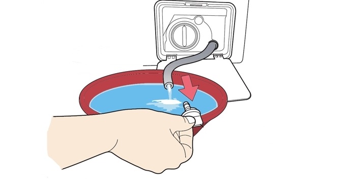 drain the water from the washing machine