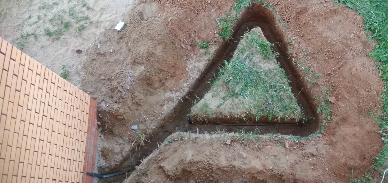 dig a hole for the outline