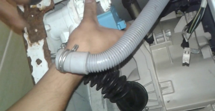 a blockage has formed in the drain hose