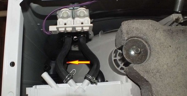 pipes connecting the valve and the dispenser