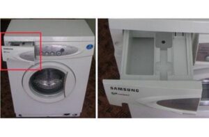 Бункерът на пералнята тече.