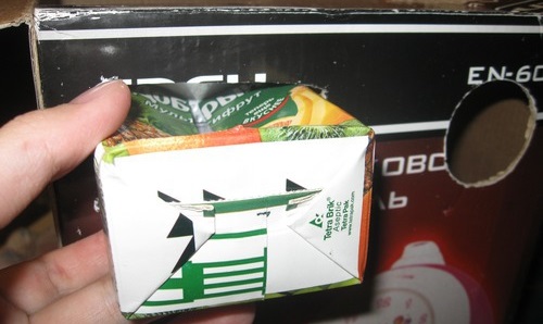 Making a powder tray from a juice box