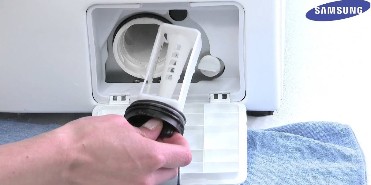 drain through a waste filter