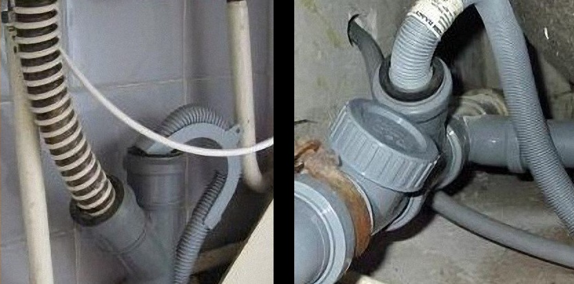 the drain hose is connected too low