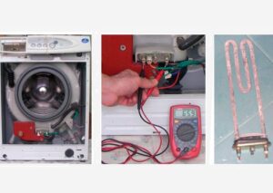Когато водата се загрее, пералнята се изключва.