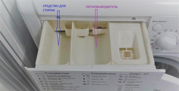stain remover compartment
