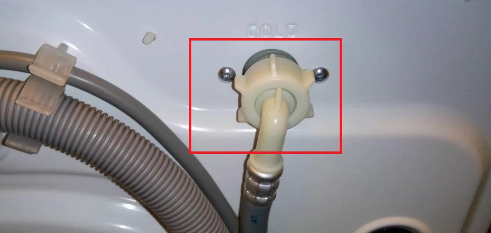 check the inlet hose and its connection point