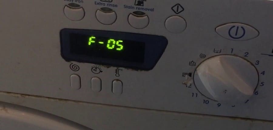 Error code on the Indesit display