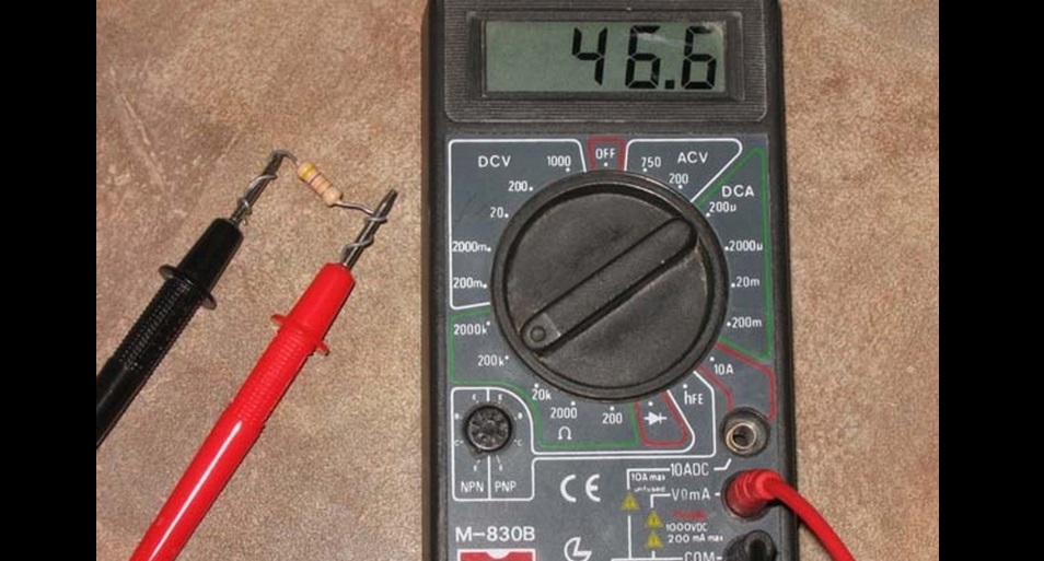 we set up the multimeter to measure resistance