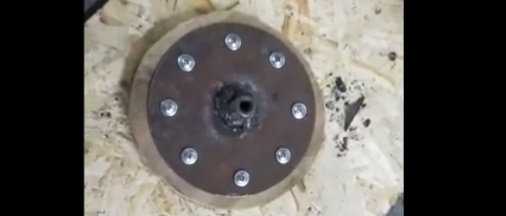 we connect it to the plywood circle with self-tapping screws