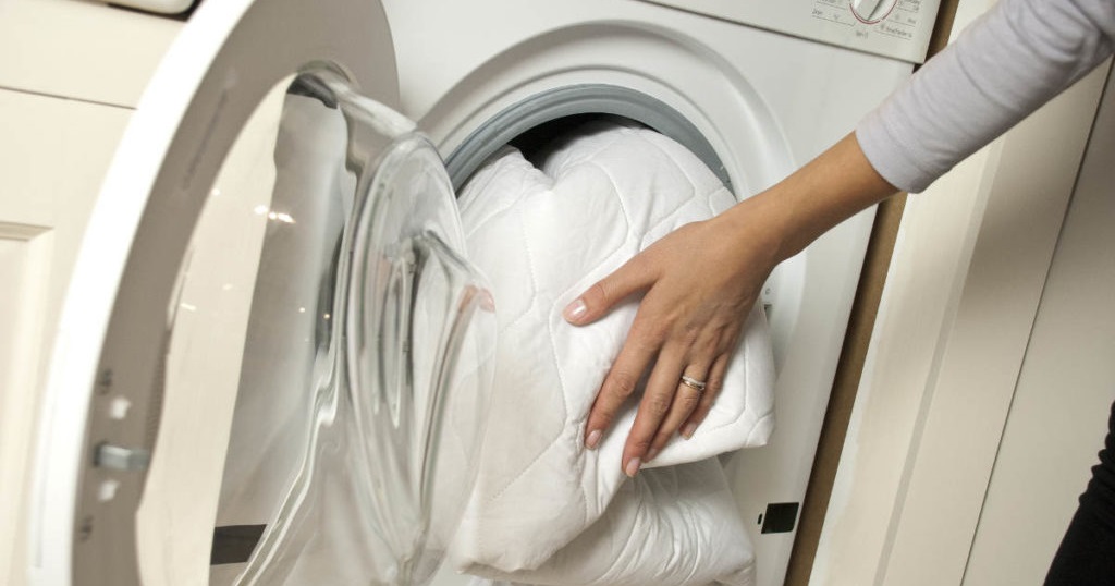 the laundry is twisted in the washing machine drum