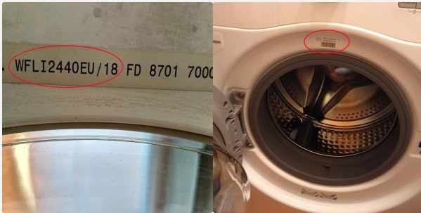 sticker near the hatch and on the door